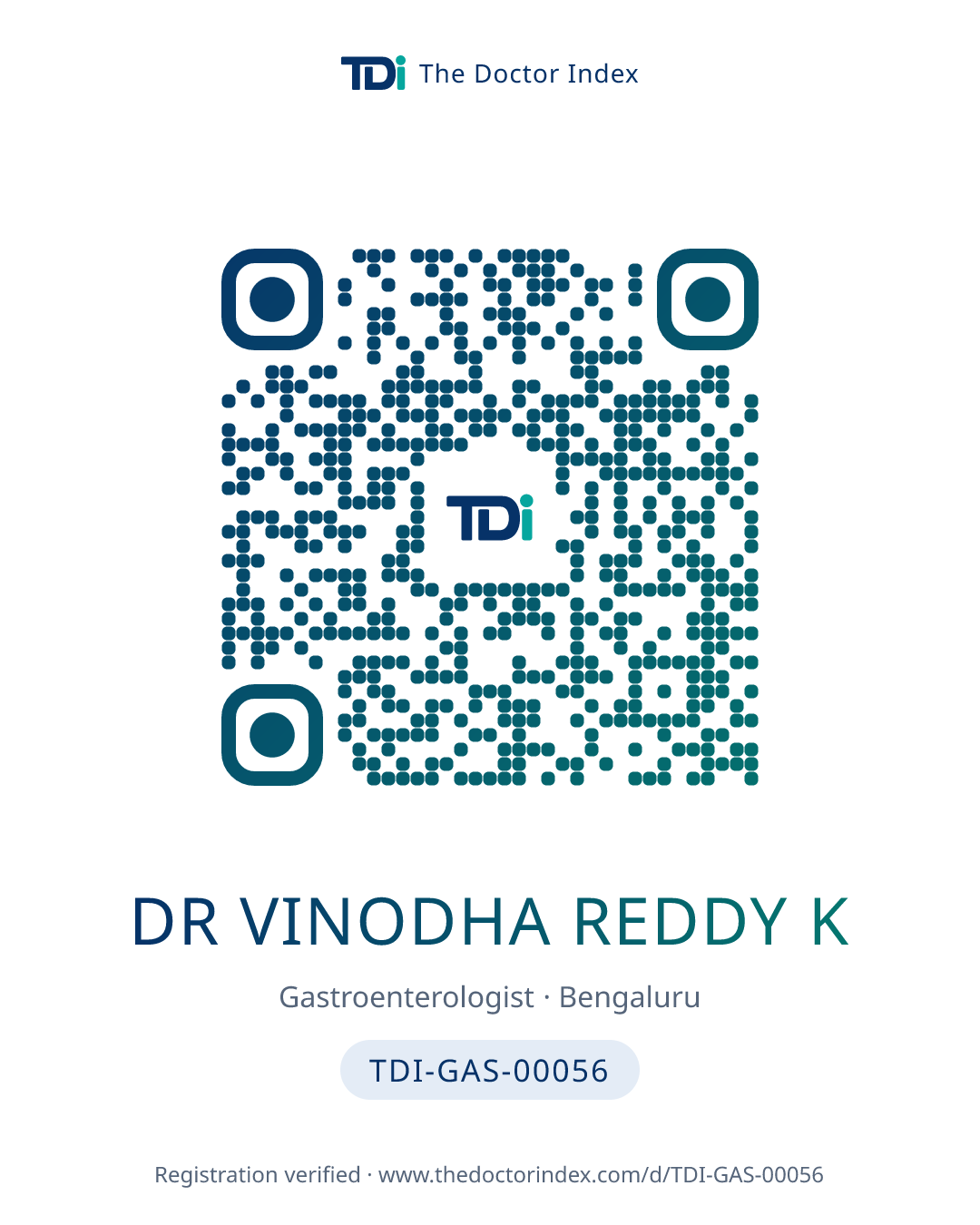 QR card for Dr Vinodha Reddy K, TDI-GAS-00056