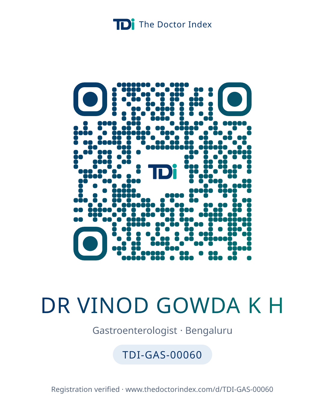 QR card for Dr Vinod Gowda K H, TDI-GAS-00060