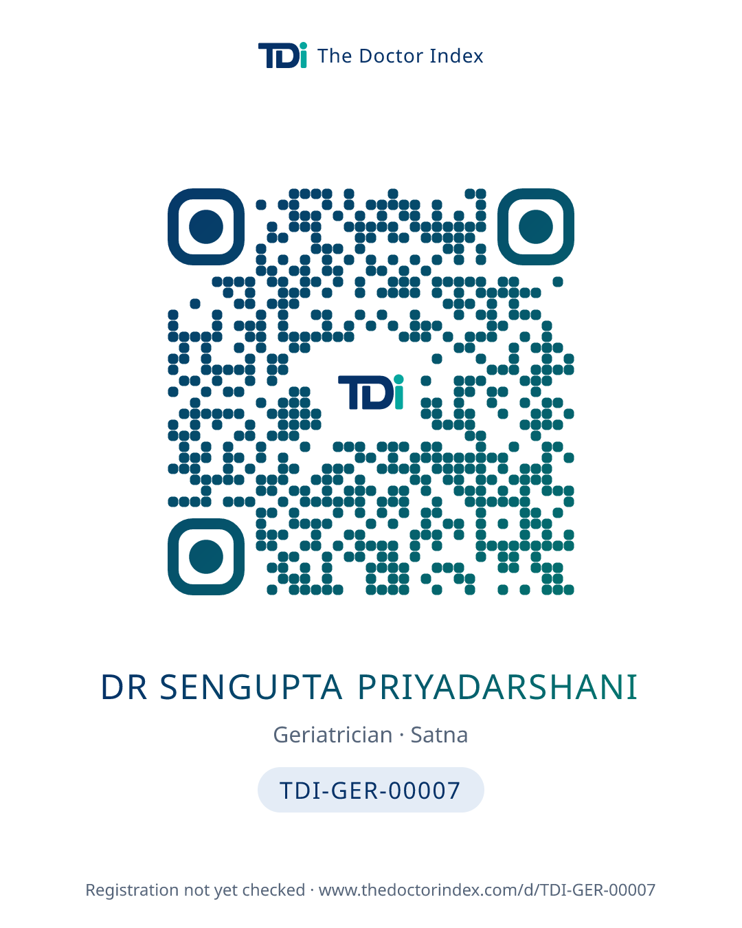 QR card for Dr Sengupta Priyadarshani, TDI-GER-00007