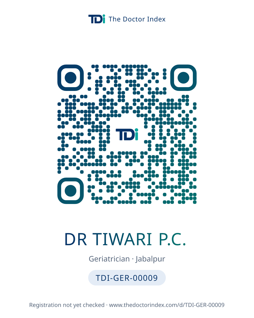 QR card for Dr Tiwari P.C., TDI-GER-00009