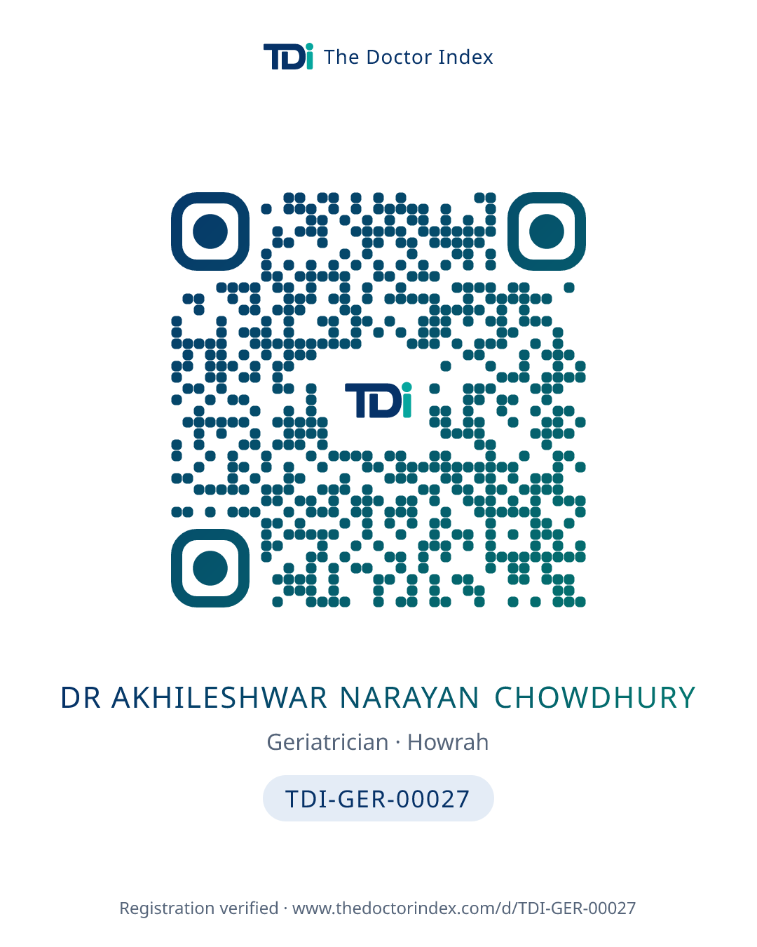 QR card for Dr Akhileshwar Narayan Chowdhury, TDI-GER-00027