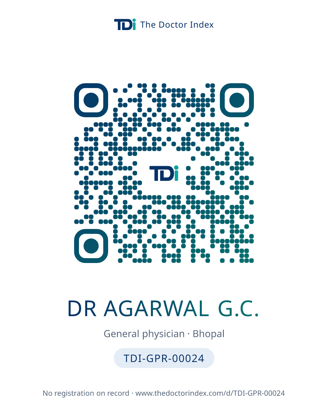 QR card for Dr Agarwal G.C., TDI-GPR-00024