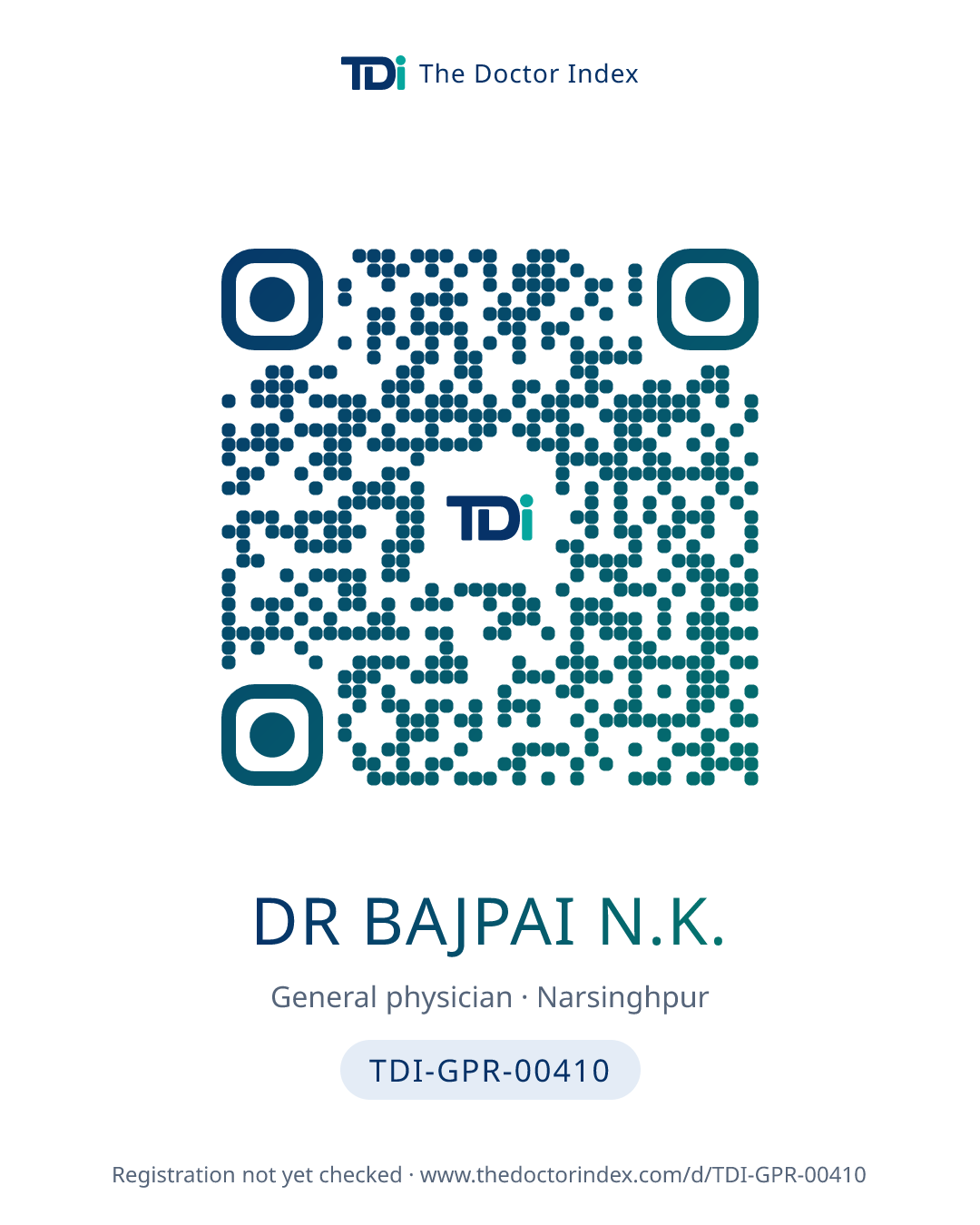 QR card for Dr Bajpai N.K., TDI-GPR-00410