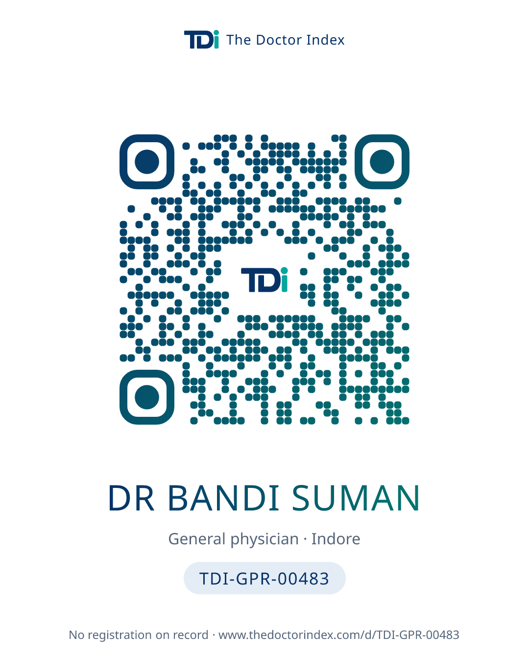 QR card for Dr Bandi Suman, TDI-GPR-00483