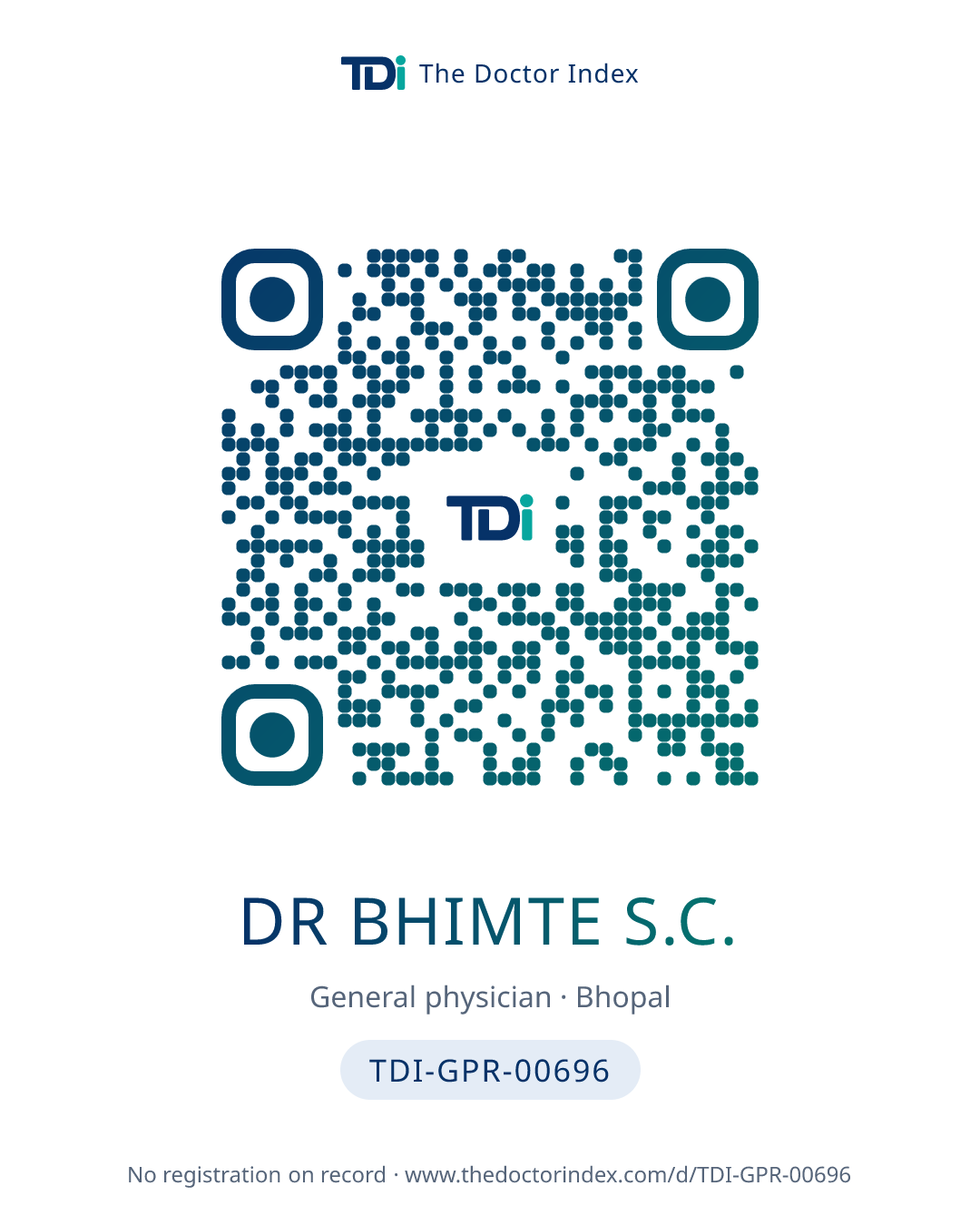 QR card for Dr Bhimte S.C., TDI-GPR-00696