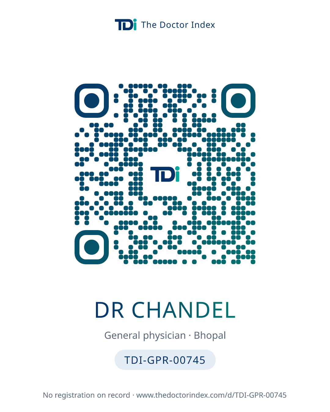 QR card for Dr Chandel, TDI-GPR-00745