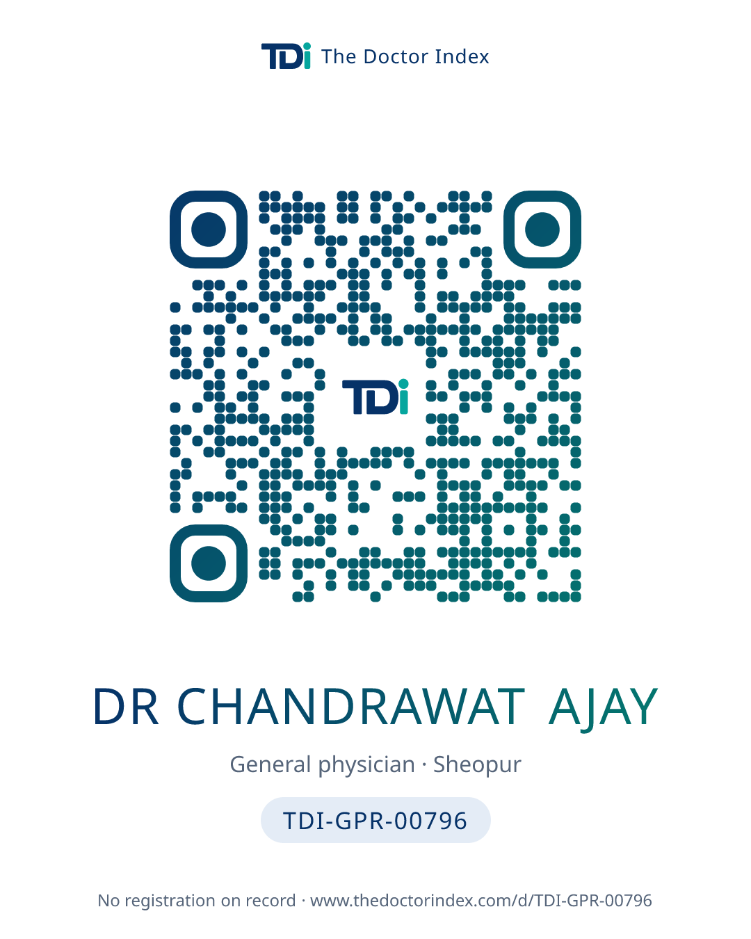 QR card for Dr Chandrawat Ajay, TDI-GPR-00796