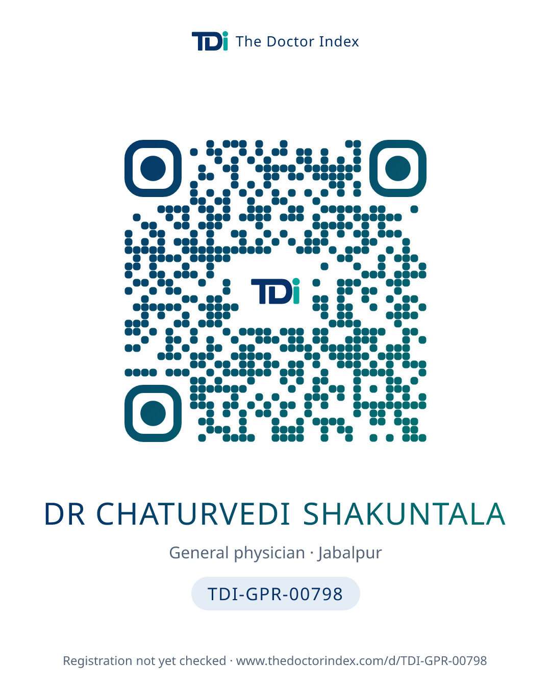 QR card for Dr Chaturvedi Shakuntala, TDI-GPR-00798