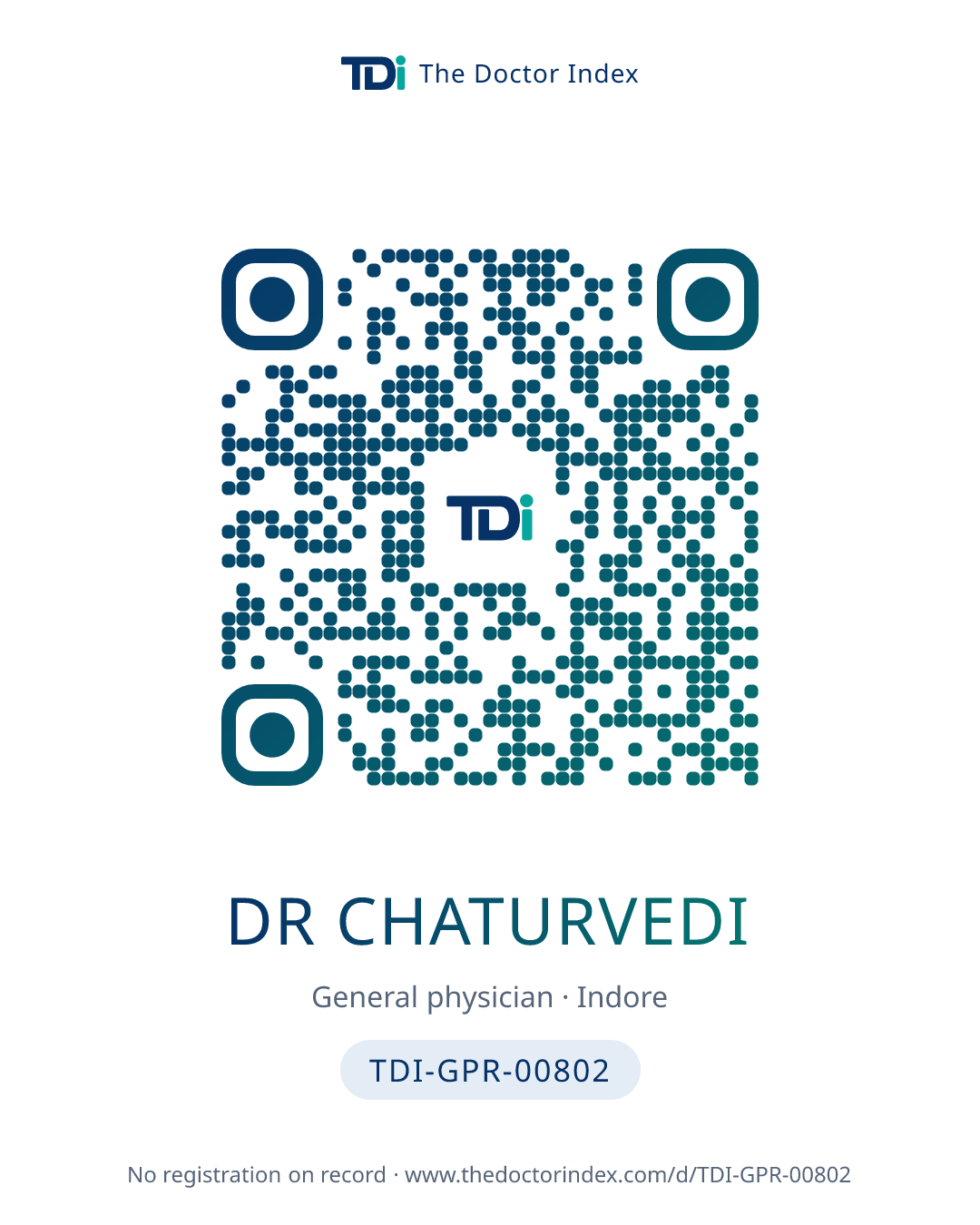QR card for Dr Chaturvedi, TDI-GPR-00802