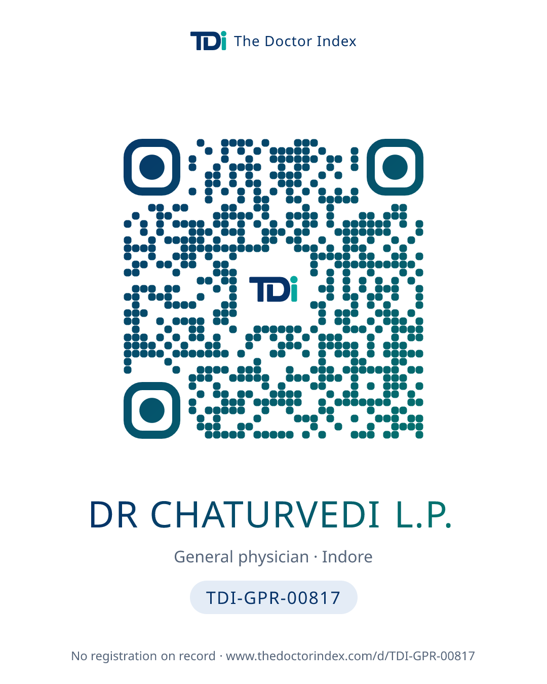 QR card for Dr Chaturvedi L.P., TDI-GPR-00817