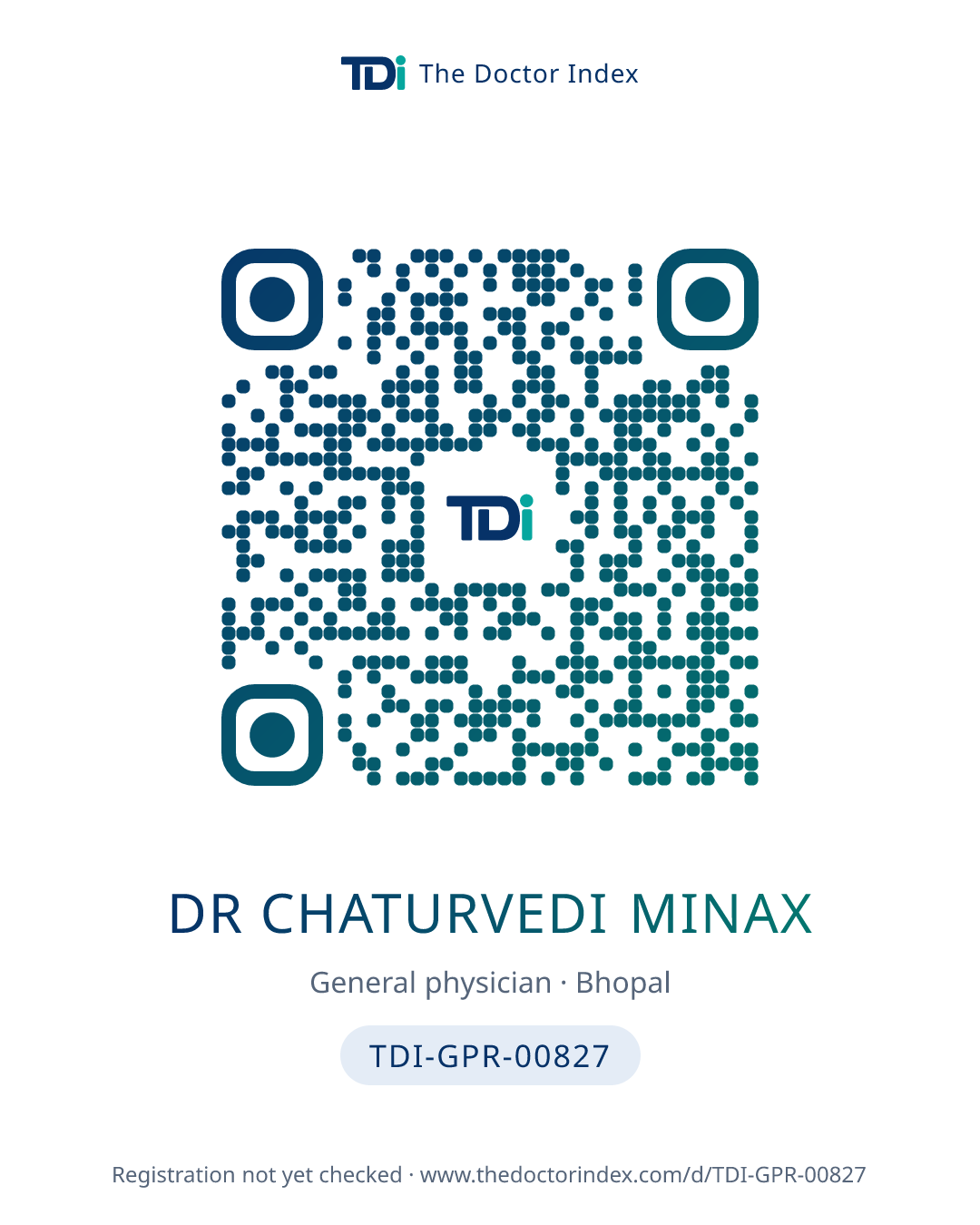 QR card for Dr Chaturvedi Minax, TDI-GPR-00827