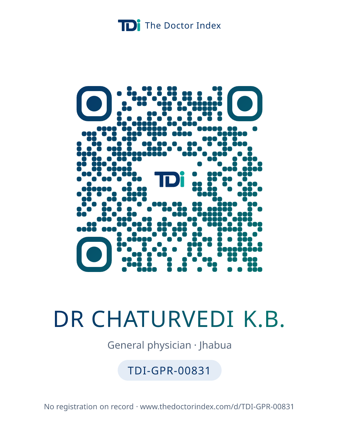 QR card for Dr Chaturvedi K.B., TDI-GPR-00831