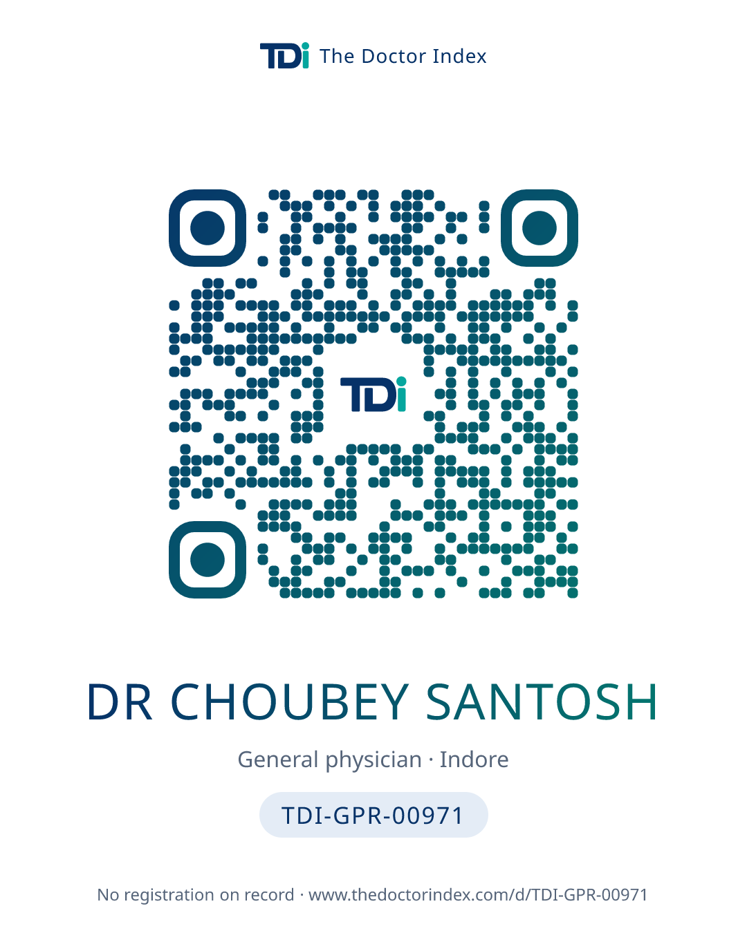 QR card for Dr Choubey Santosh, TDI-GPR-00971