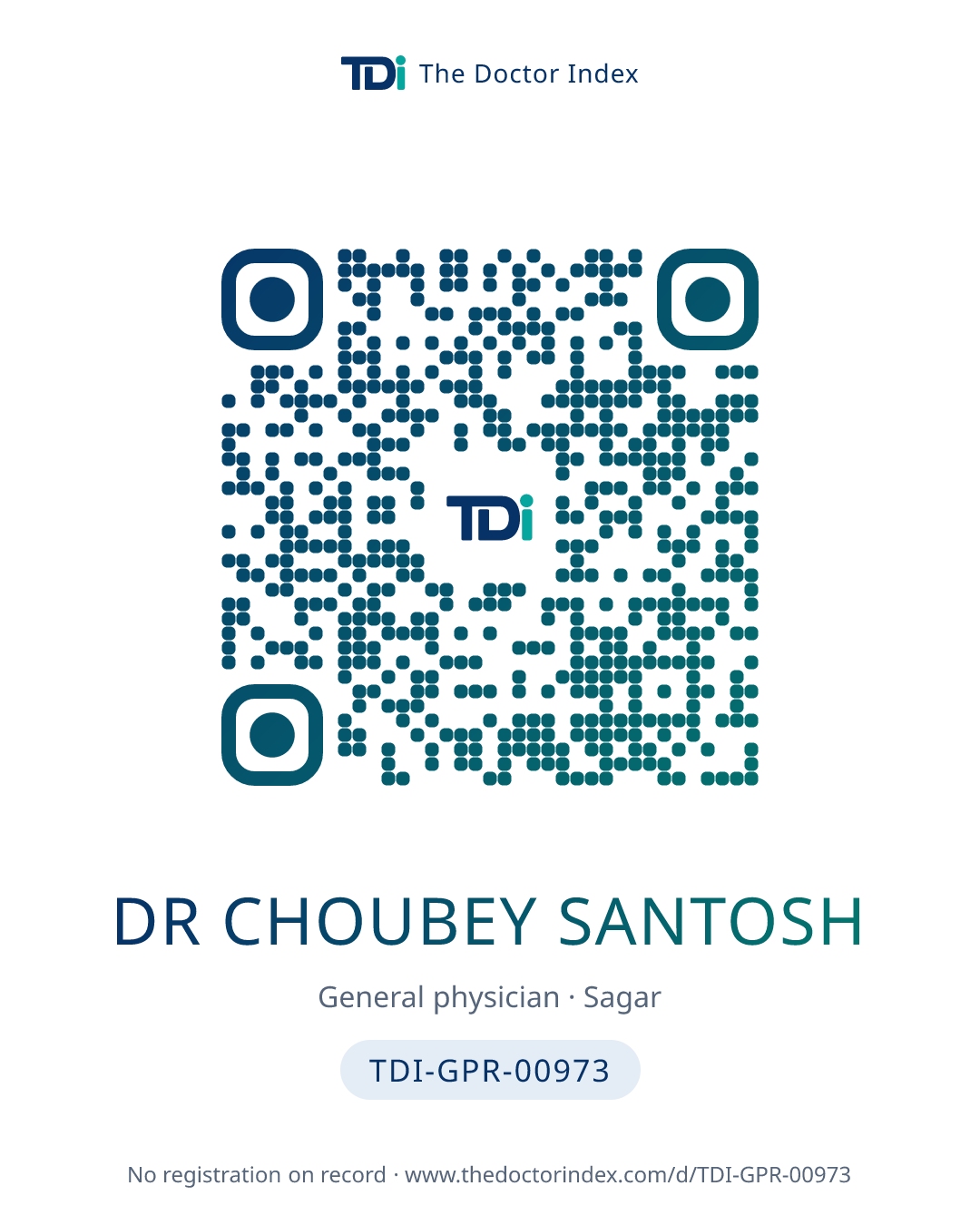 QR card for Dr Choubey Santosh, TDI-GPR-00973