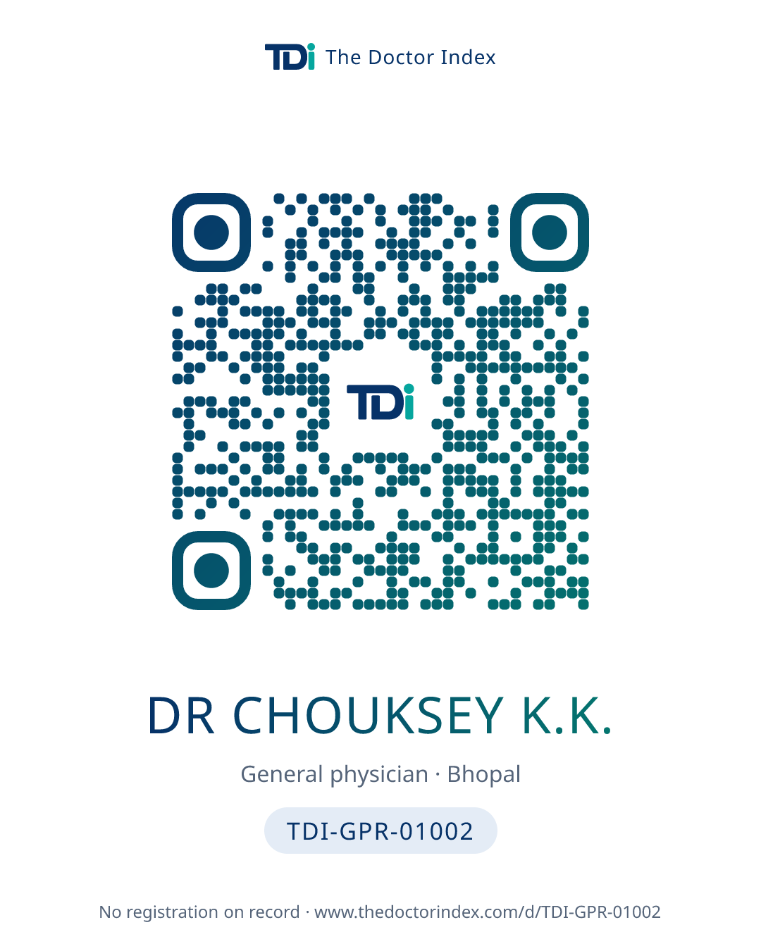 QR card for Dr Chouksey K.K., TDI-GPR-01002