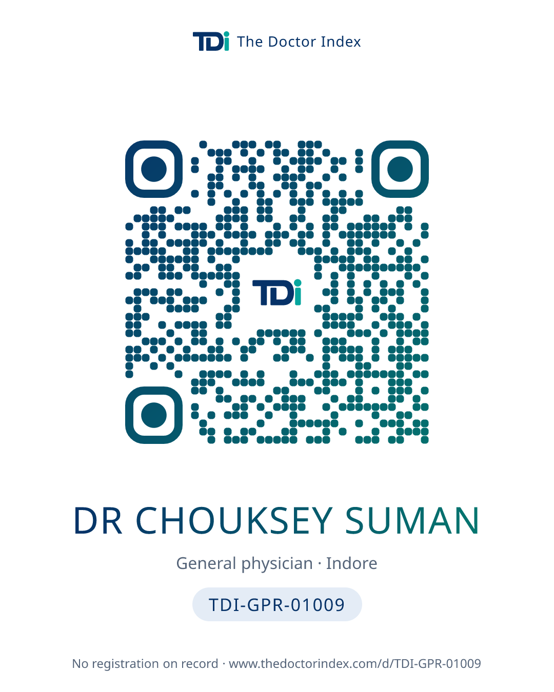 QR card for Dr Chouksey Suman, TDI-GPR-01009