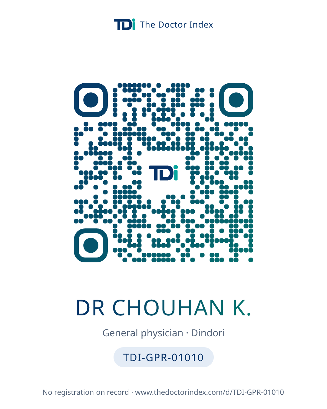 QR card for Dr Chouhan K., TDI-GPR-01010