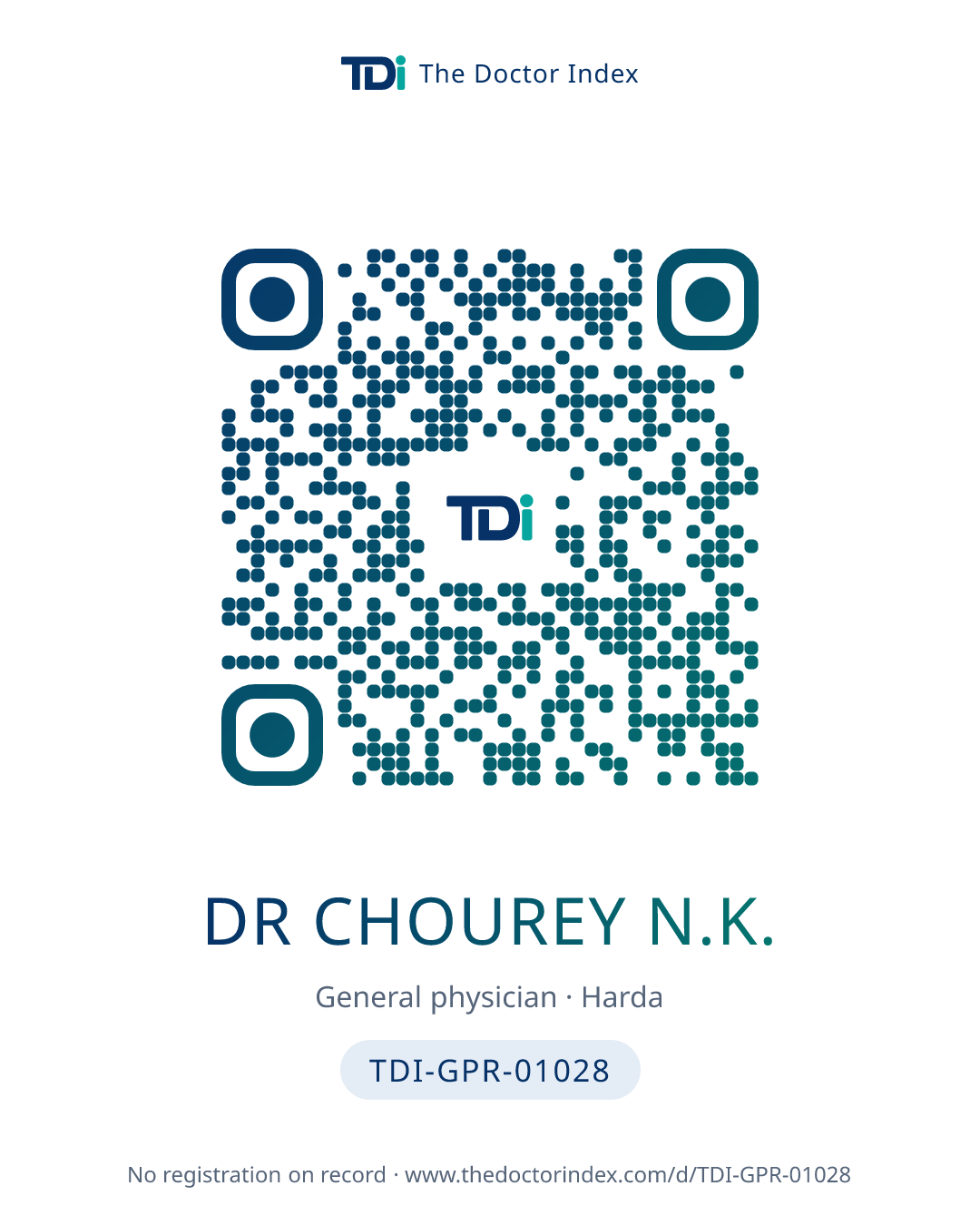 QR card for Dr Chourey N.K., TDI-GPR-01028