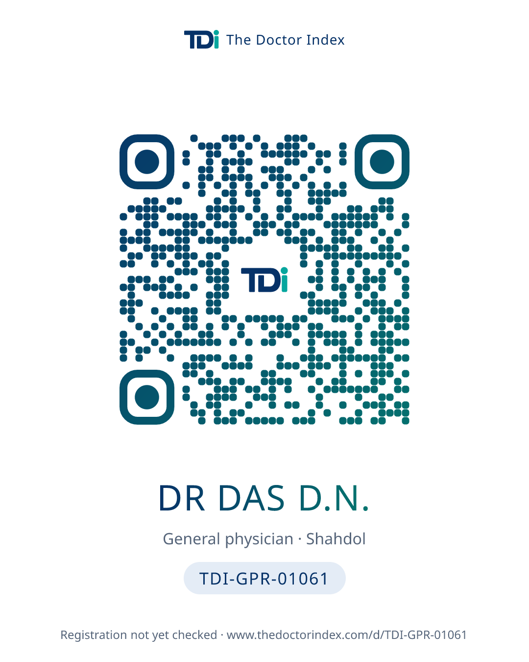 QR card for Dr Das D.N., TDI-GPR-01061