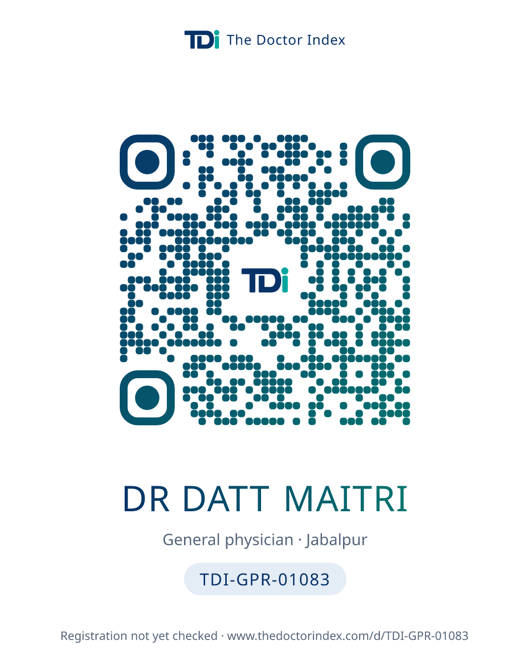 QR card for Dr Datt Maitri, TDI-GPR-01083
