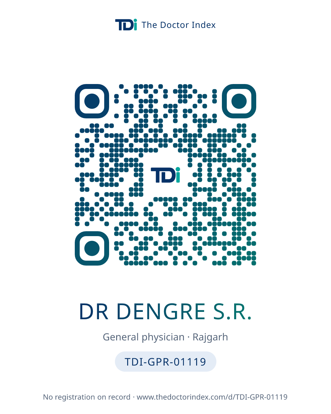 QR card for Dr Dengre S.R., TDI-GPR-01119