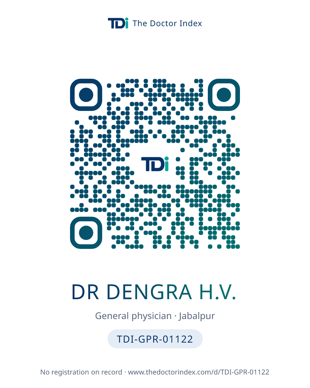QR card for Dr Dengra H.V., TDI-GPR-01122