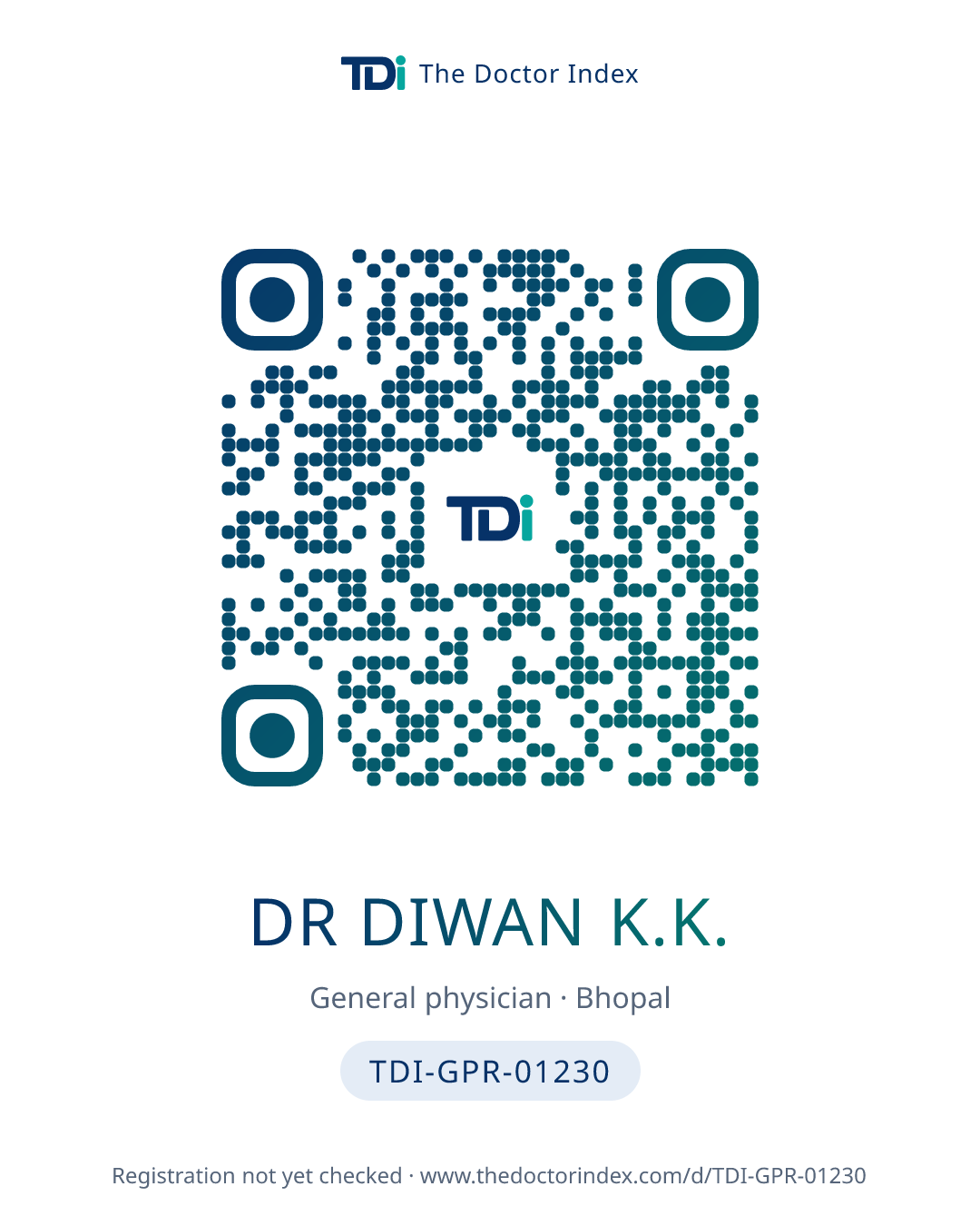 QR card for Dr Diwan K.K., TDI-GPR-01230