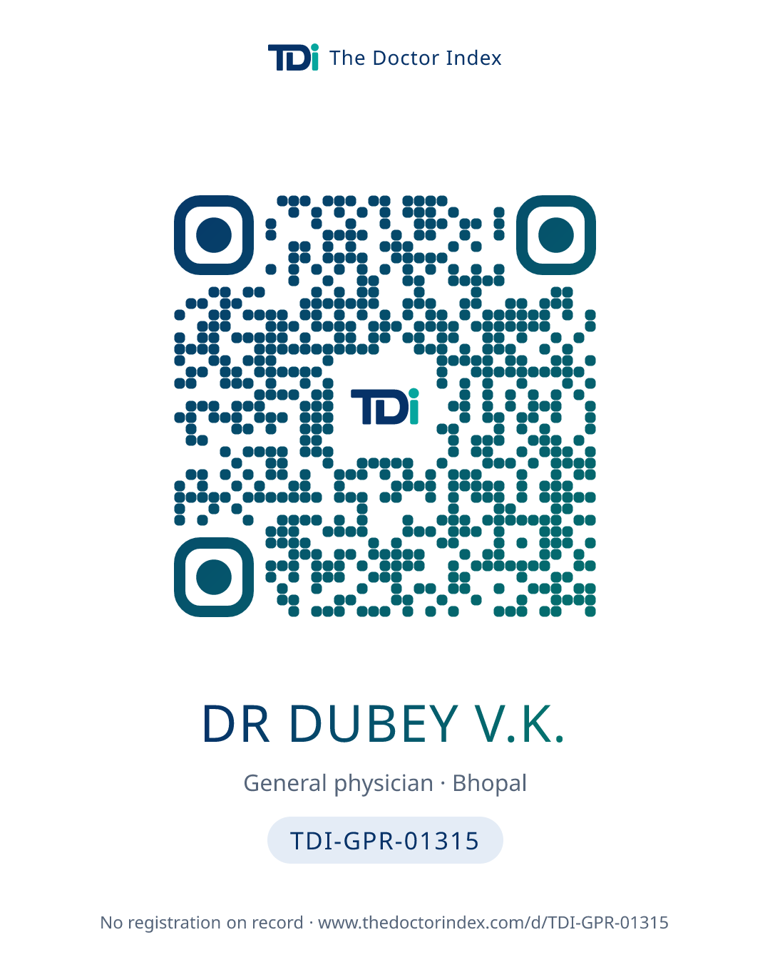 QR card for Dr Dubey V.K., TDI-GPR-01315