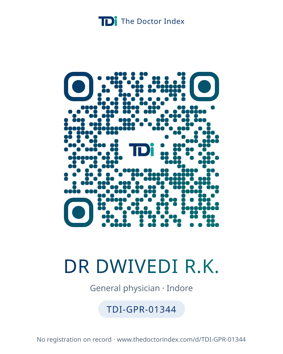 QR card for Dr Dwivedi R.K., TDI-GPR-01344