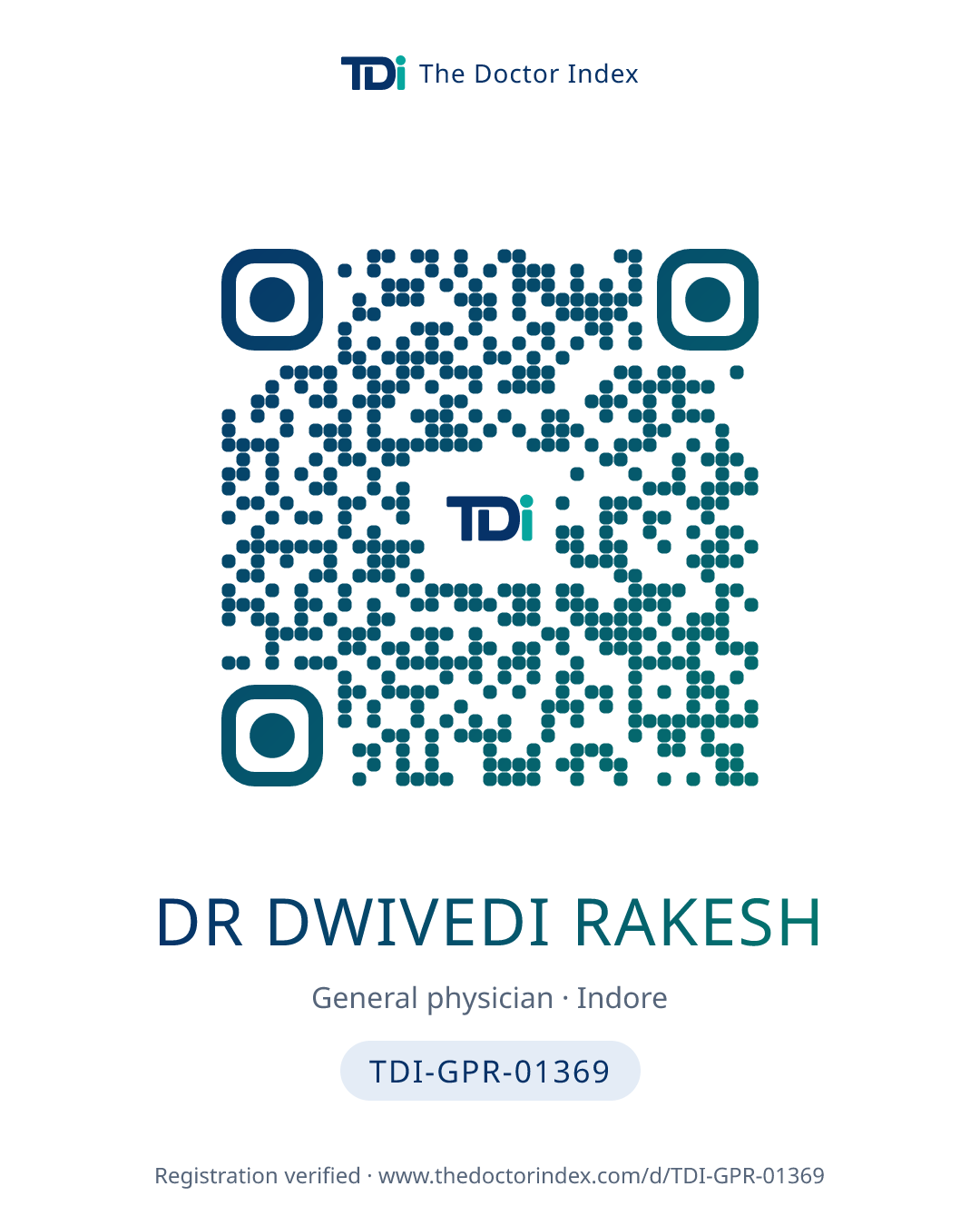 QR card for Dr Dwivedi Rakesh, TDI-GPR-01369