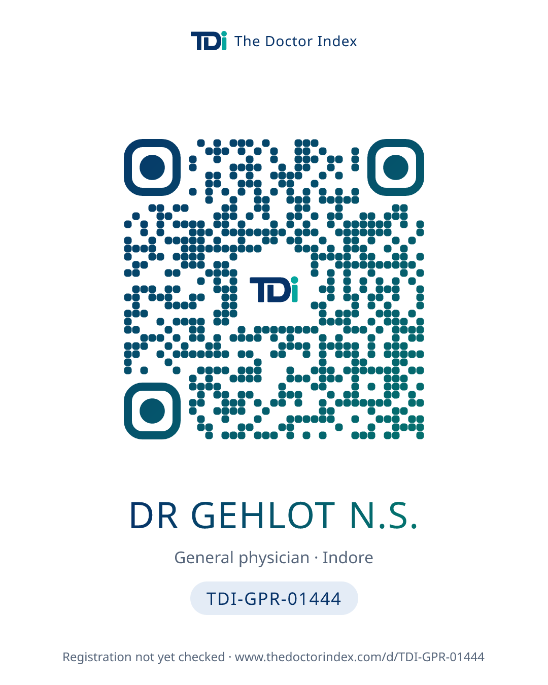 QR card for Dr Gehlot N.S., TDI-GPR-01444