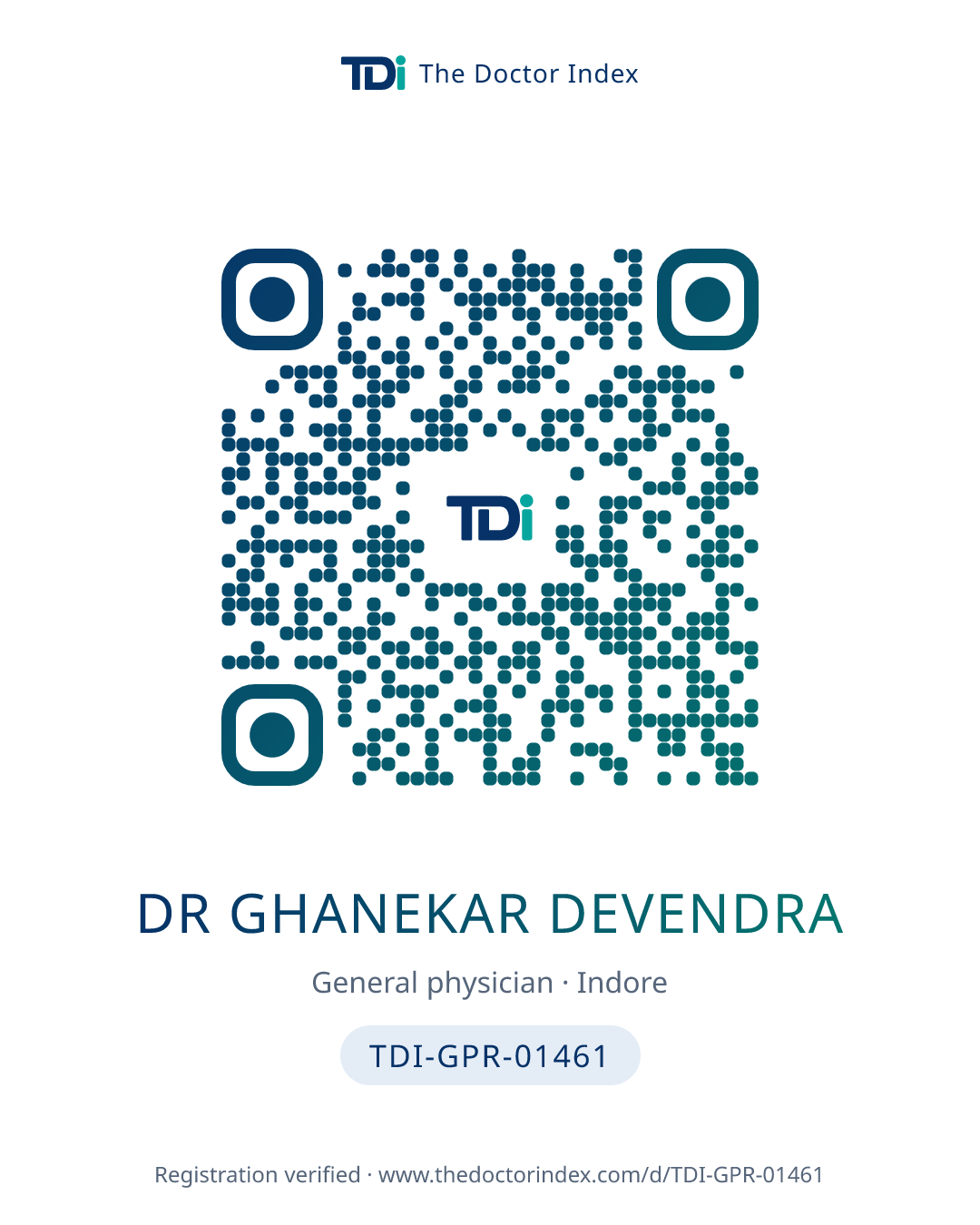 QR card for Dr Ghanekar Devendra, TDI-GPR-01461