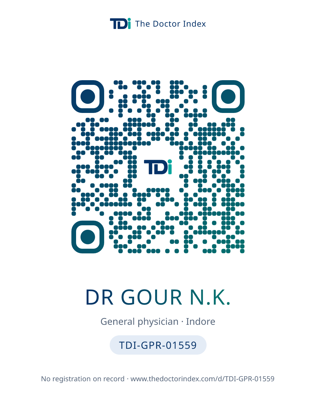 QR card for Dr Gour N.K., TDI-GPR-01559