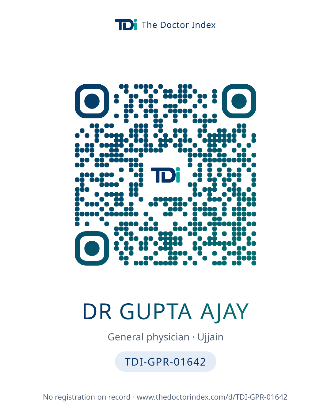 QR card for Dr Gupta Ajay, TDI-GPR-01642