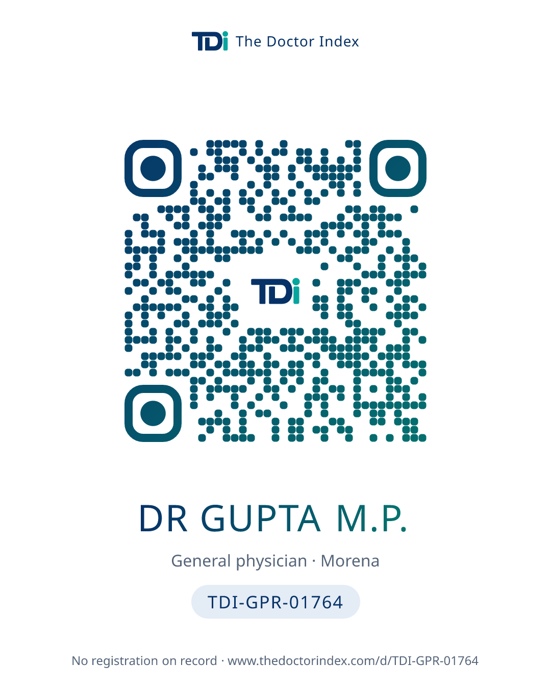 QR card for Dr Gupta M.P., TDI-GPR-01764