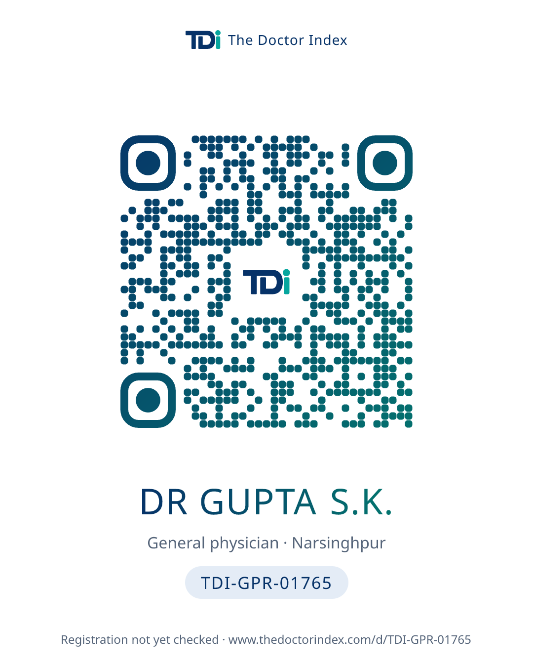 QR card for Dr Gupta S.K., TDI-GPR-01765