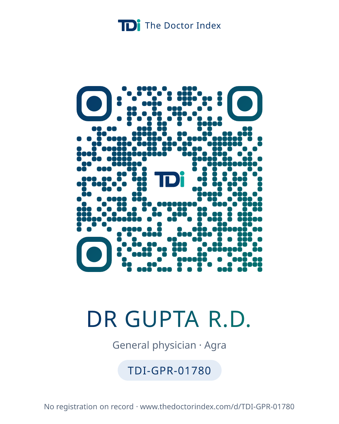 QR card for Dr Gupta R.D., TDI-GPR-01780