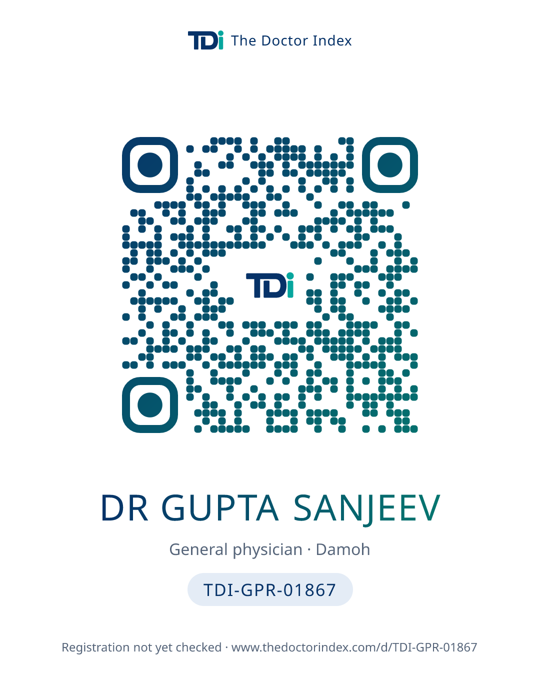 QR card for Dr Gupta Sanjeev, TDI-GPR-01867