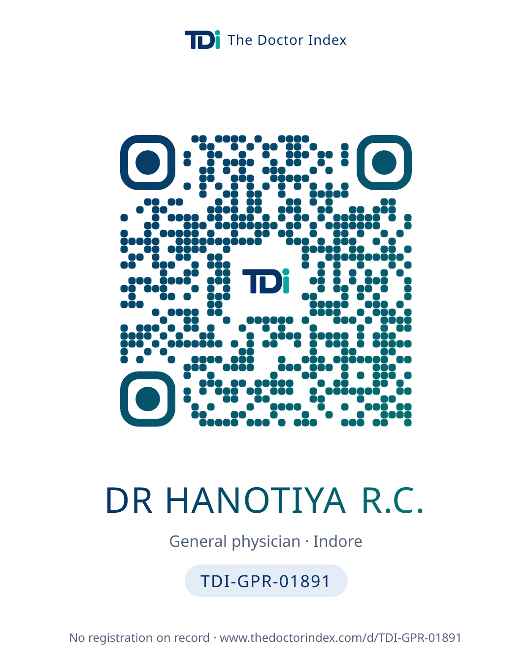 QR card for Dr Hanotiya R.C., TDI-GPR-01891