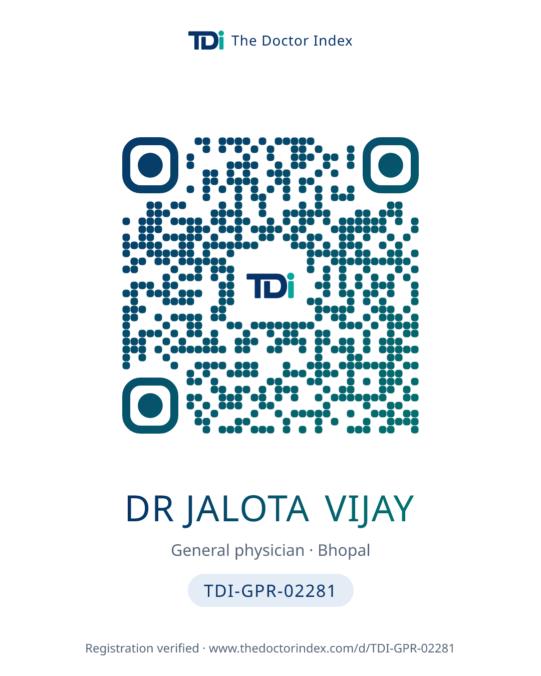 QR card for Dr Jalota Vijay, TDI-GPR-02281