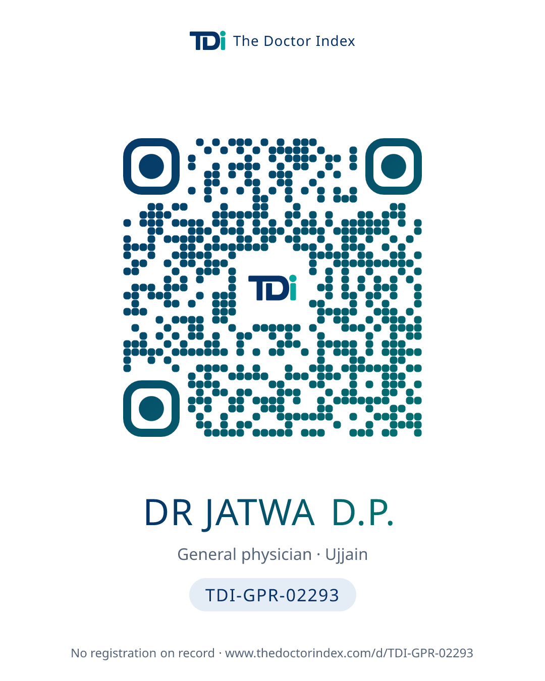 QR card for Dr Jatwa D.P., TDI-GPR-02293