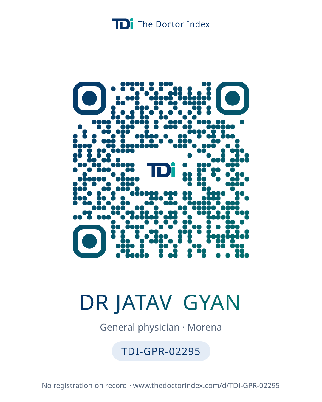 QR card for Dr Jatav Gyan, TDI-GPR-02295