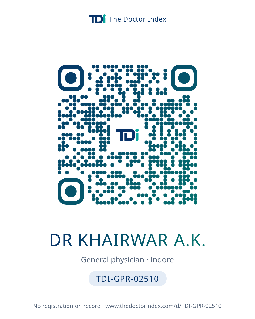 QR card for Dr Khairwar A.K., TDI-GPR-02510