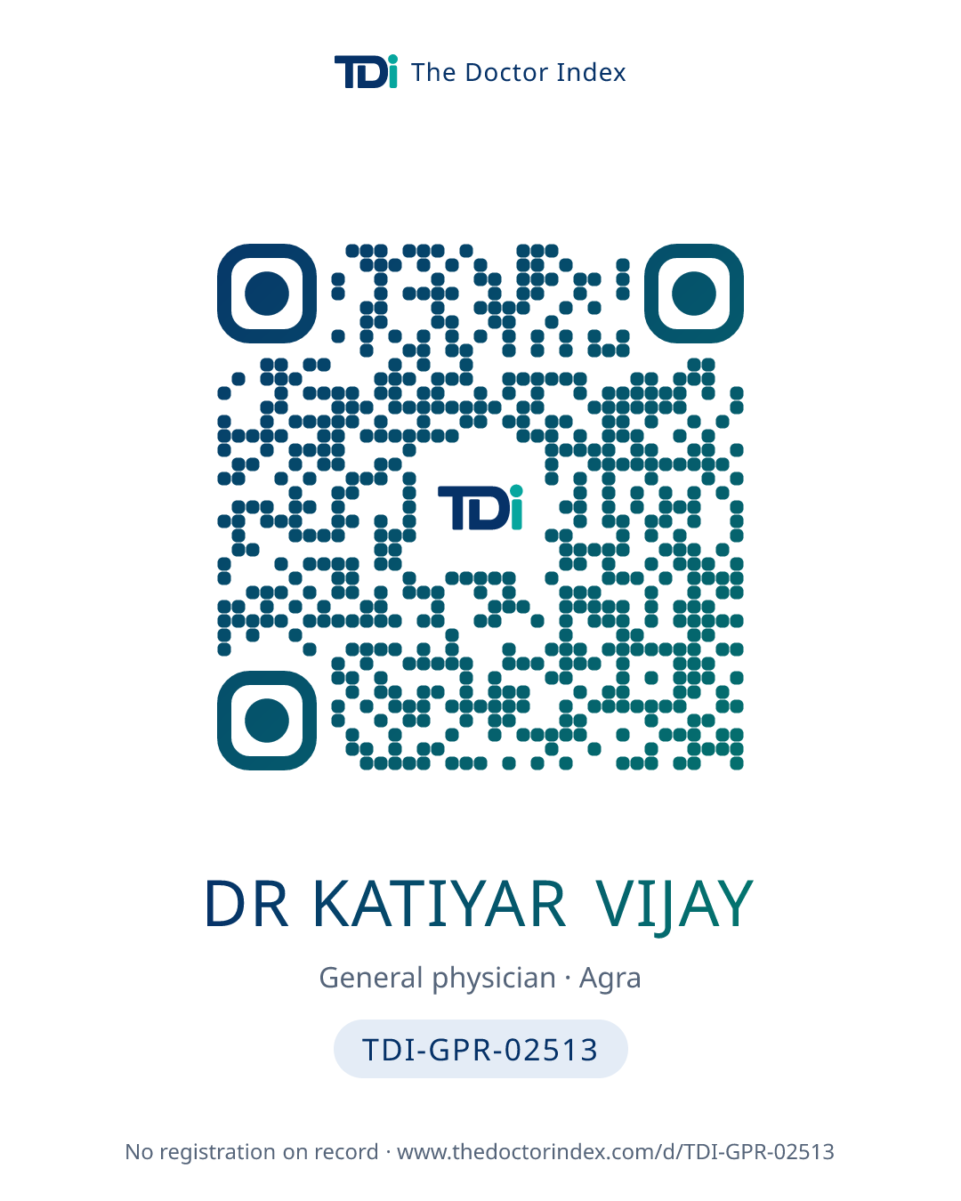 QR card for Dr Katiyar Vijay, TDI-GPR-02513