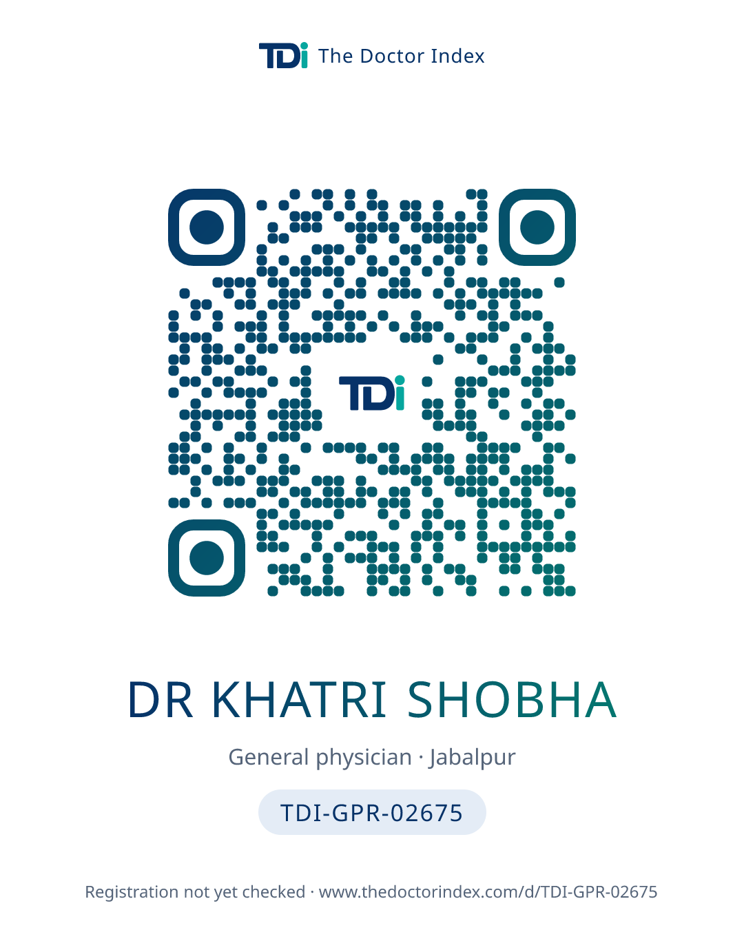 QR card for Dr Khatri Shobha, TDI-GPR-02675
