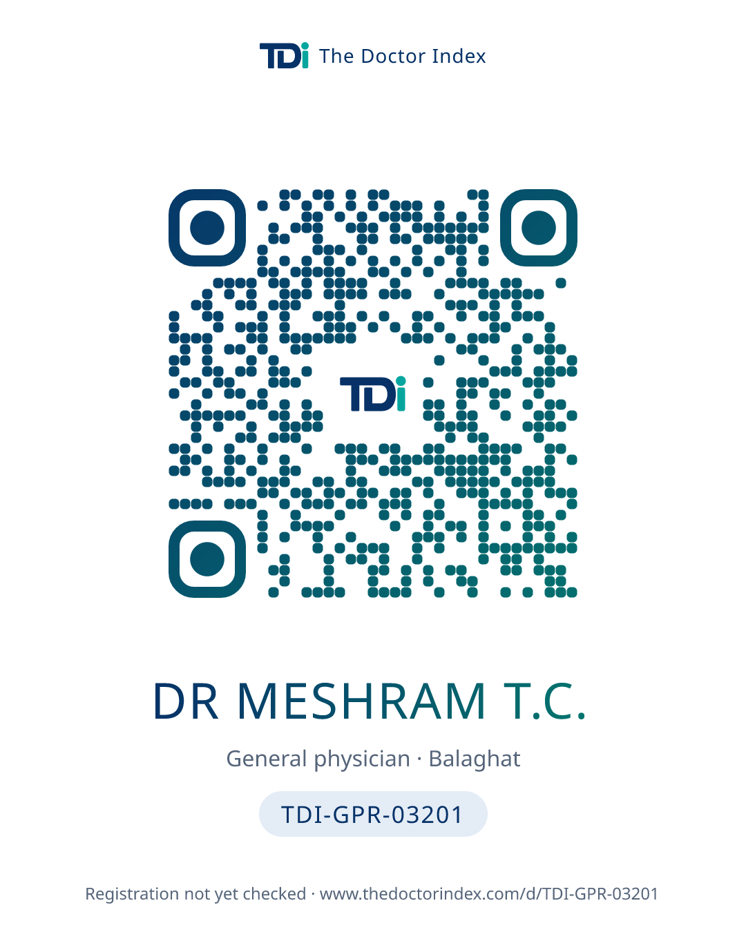QR card for Dr Meshram T.C., TDI-GPR-03201