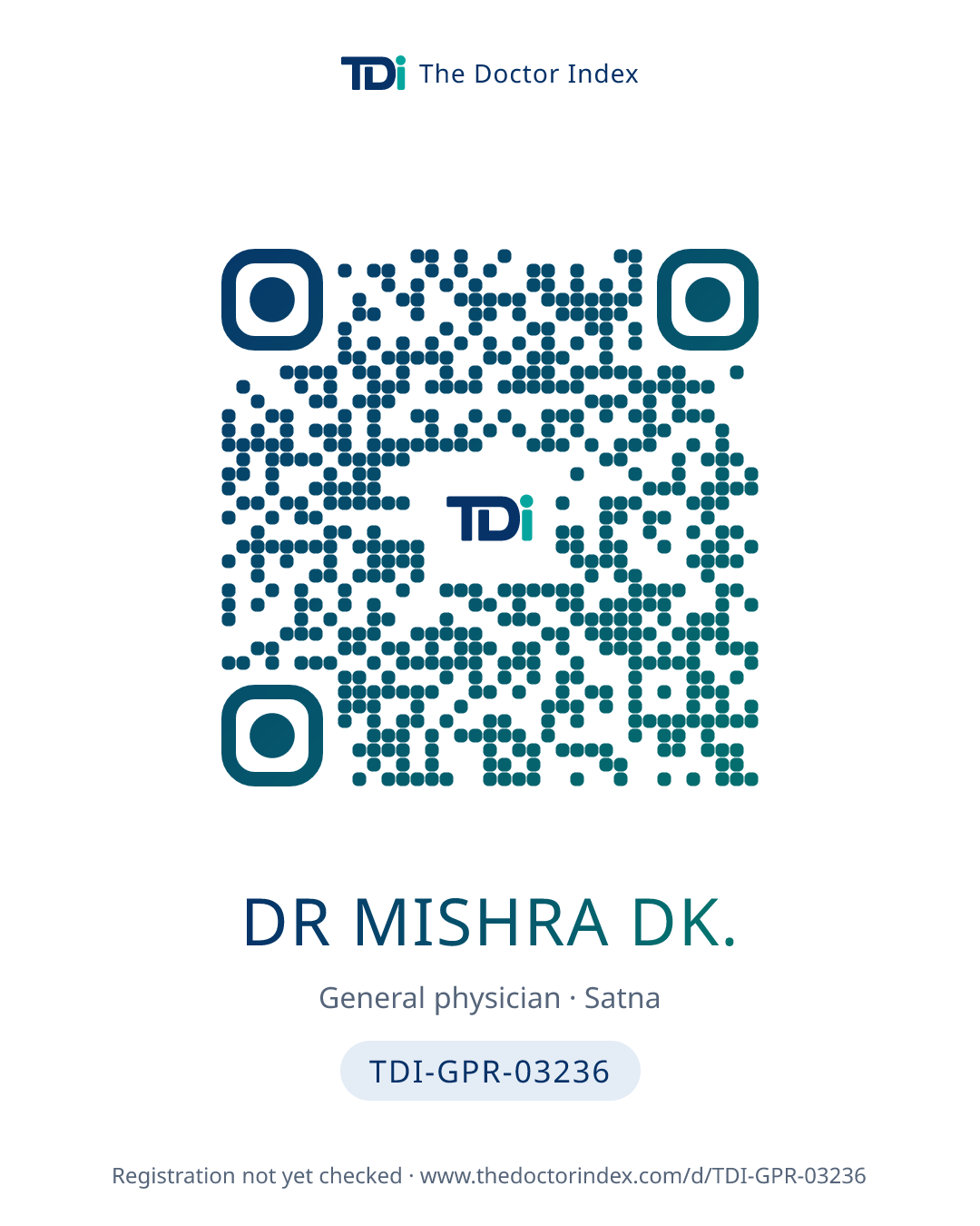 QR card for Dr Mishra Dk., TDI-GPR-03236