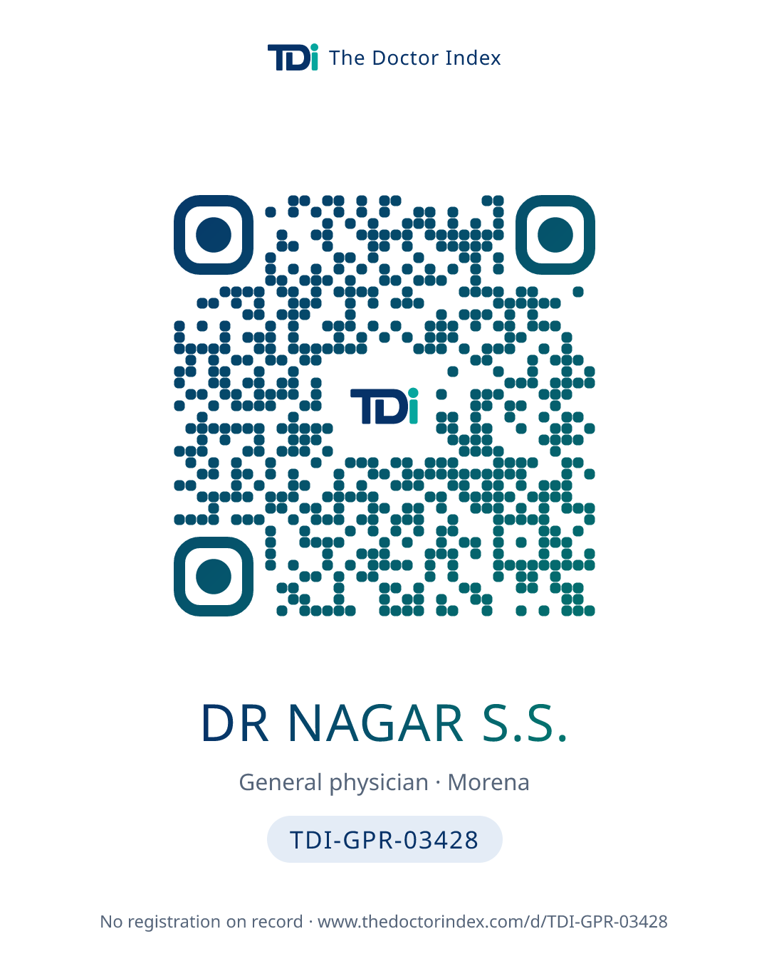 QR card for Dr Nagar S.S., TDI-GPR-03428