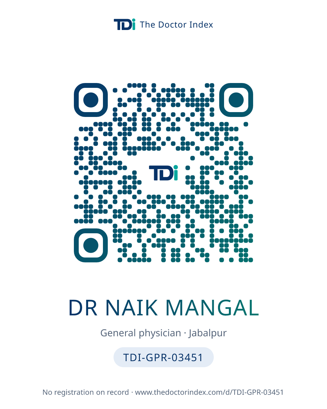 QR card for Dr Naik Mangal, TDI-GPR-03451