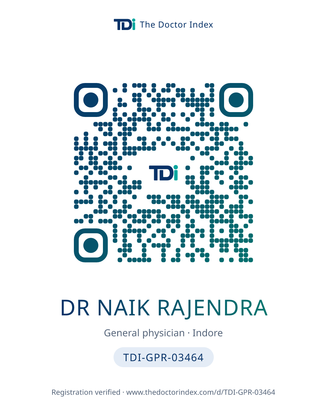 QR card for Dr Naik Rajendra, TDI-GPR-03464